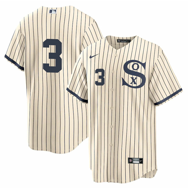 Men's Chicago White Sox #3 Harold Baines 2021 Cream/Navy Field of Dreams Cool Base Men's Chicago White Sox #3 Harold Baines 2021 Cream/Navy Field of Dreams Cool Base